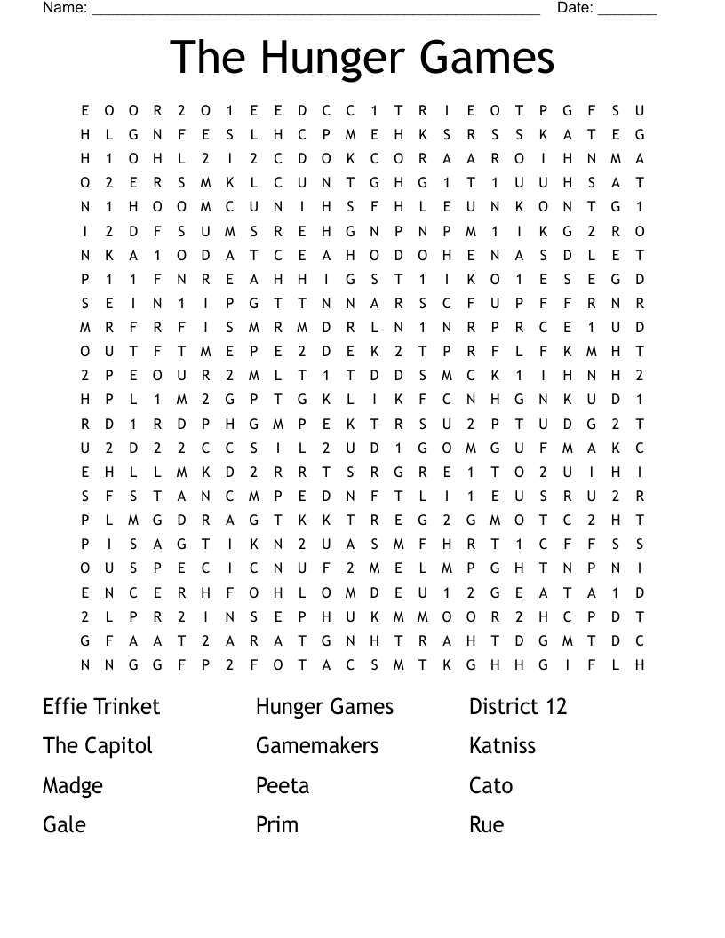 The Hunger Games Word Search