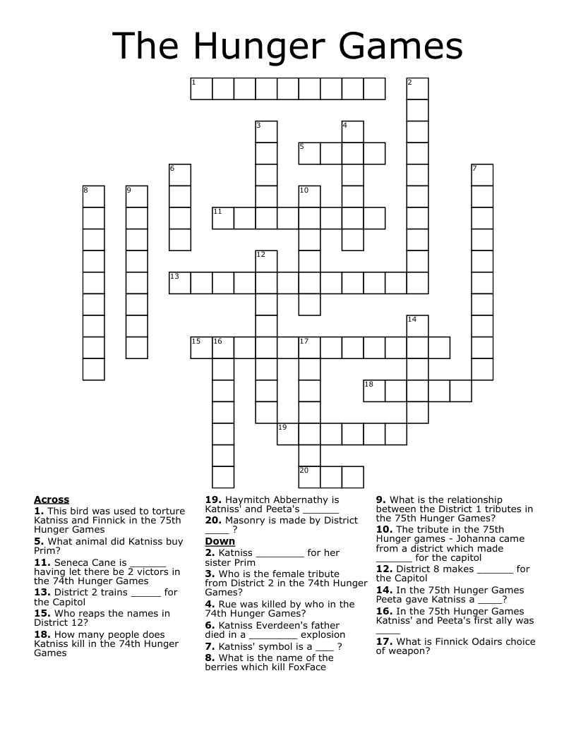 The Hunger Games Crossword
