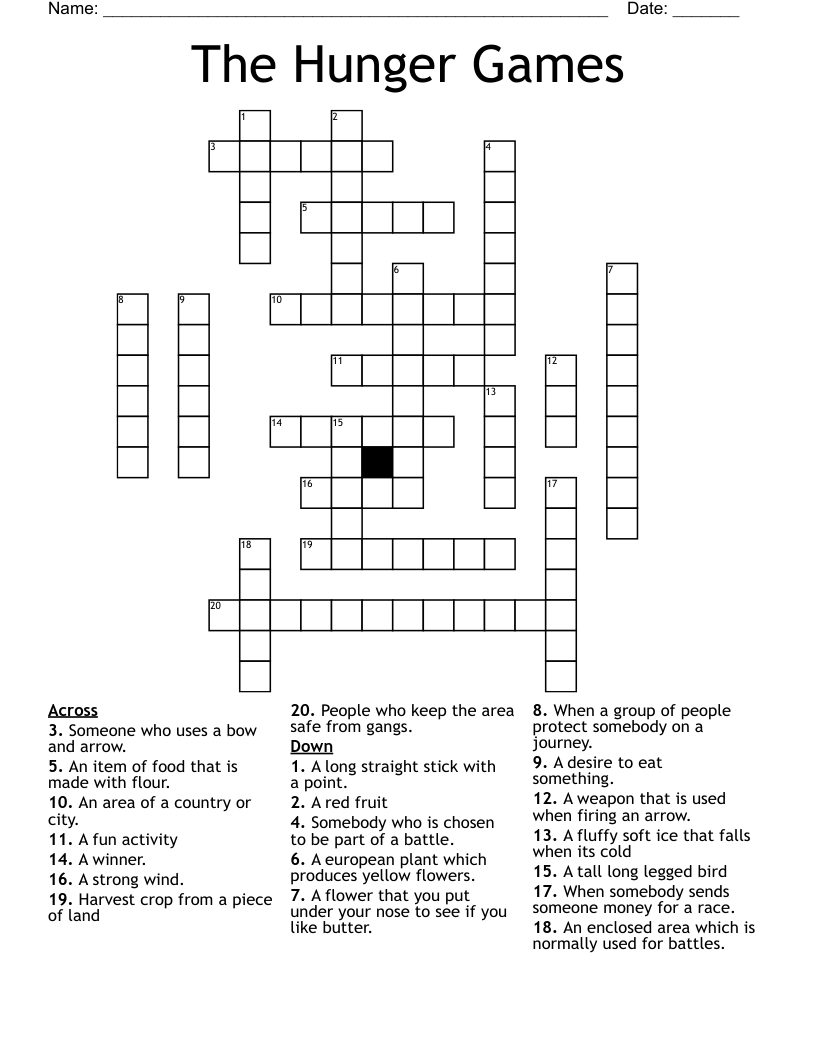 The Hunger Games Crossword