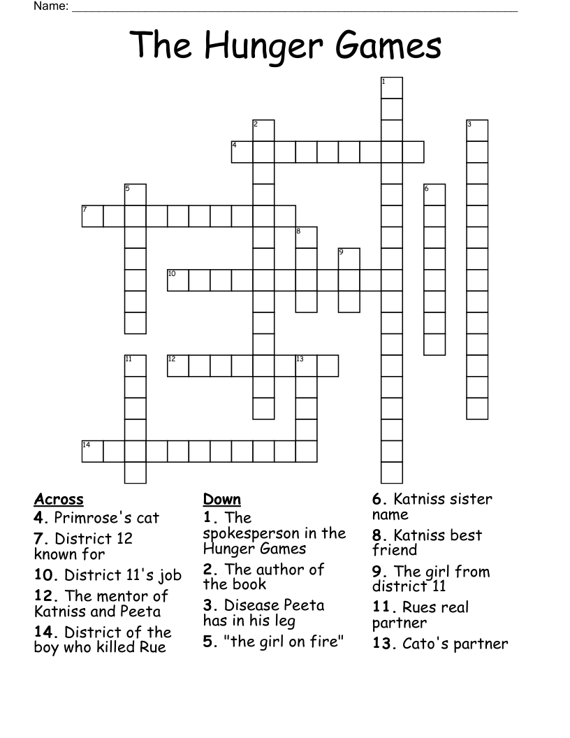 The Hunger Games Crossword