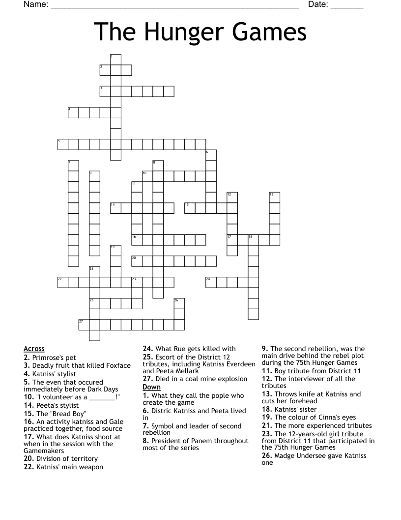 The Hunger Games Crossword