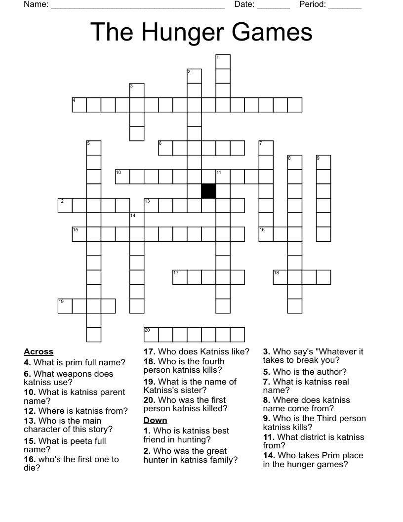 The Hunger Games Crossword