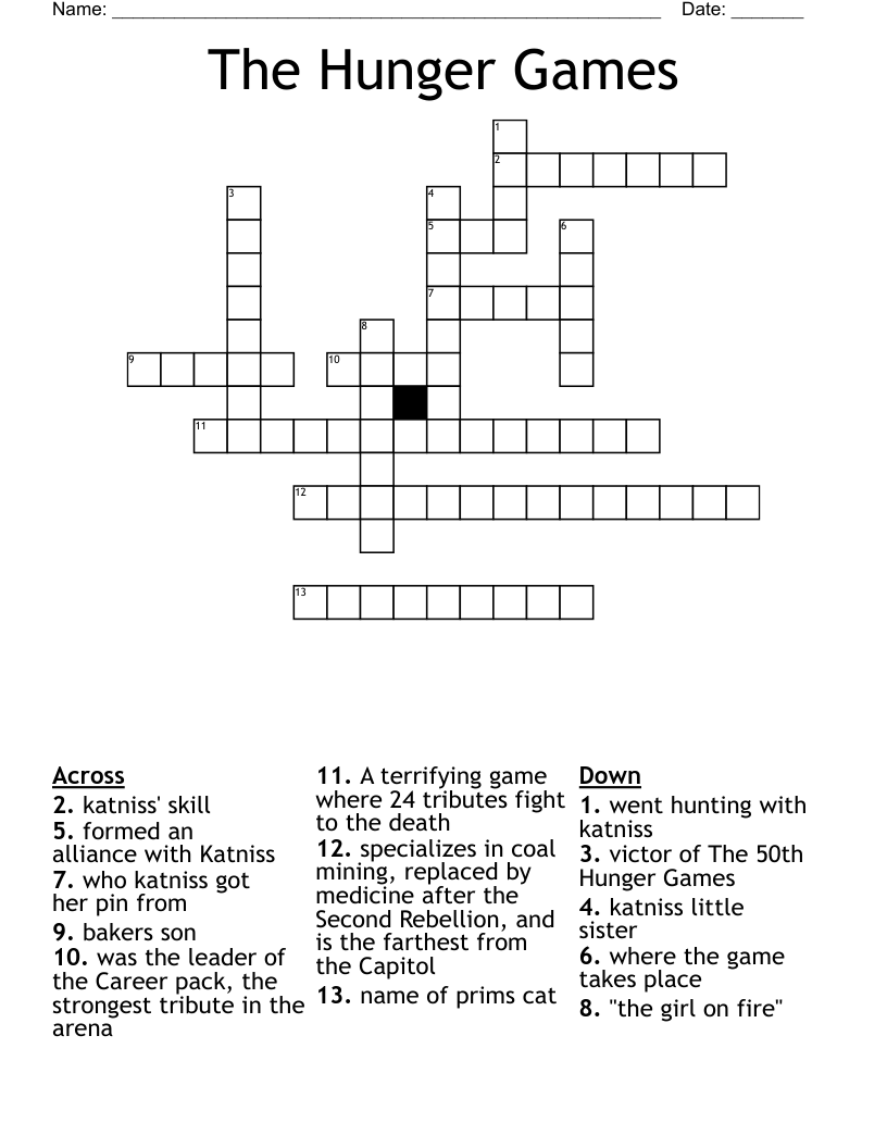 The Hunger Games Crossword
