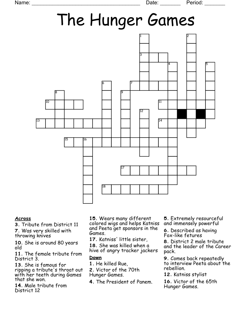 The Hunger Games Crossword