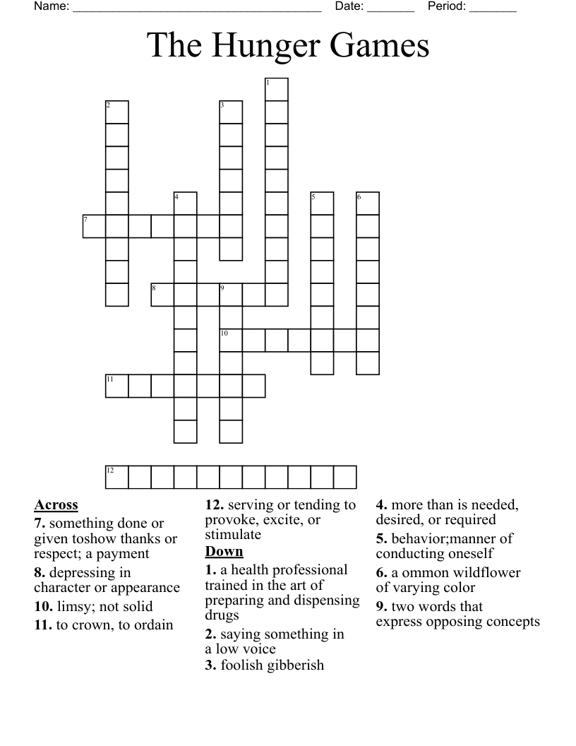 The Hunger Games Crossword
