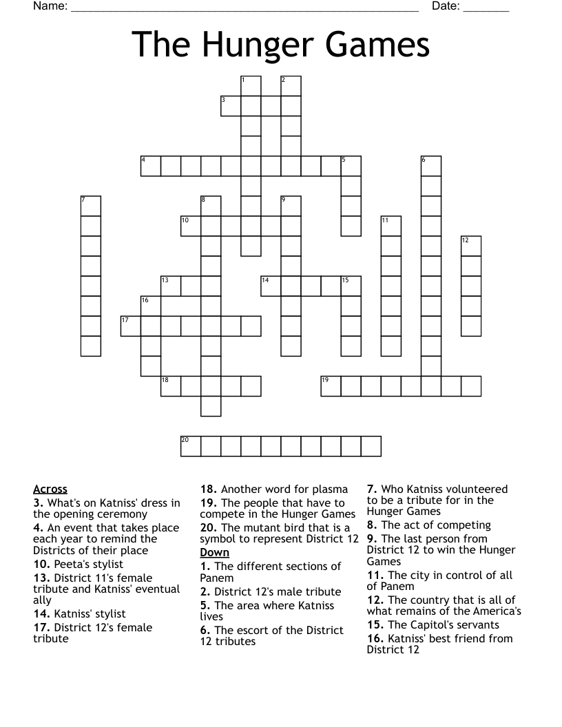 The Hunger Games Crossword