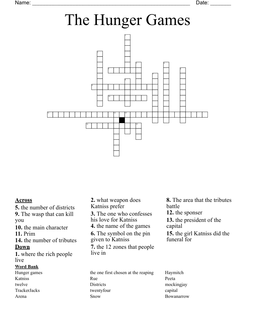 The Hunger Games Crossword