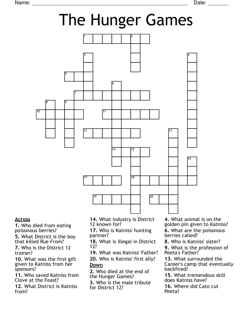 The Hunger Games Crossword