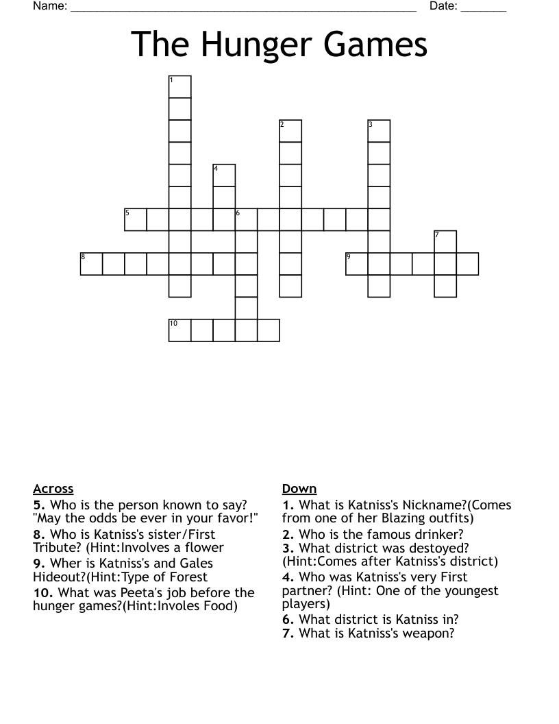 The Hunger Games Crossword