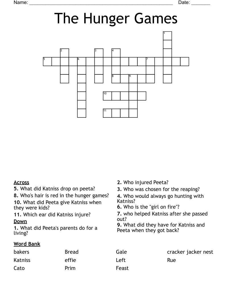The Hunger Games Crossword