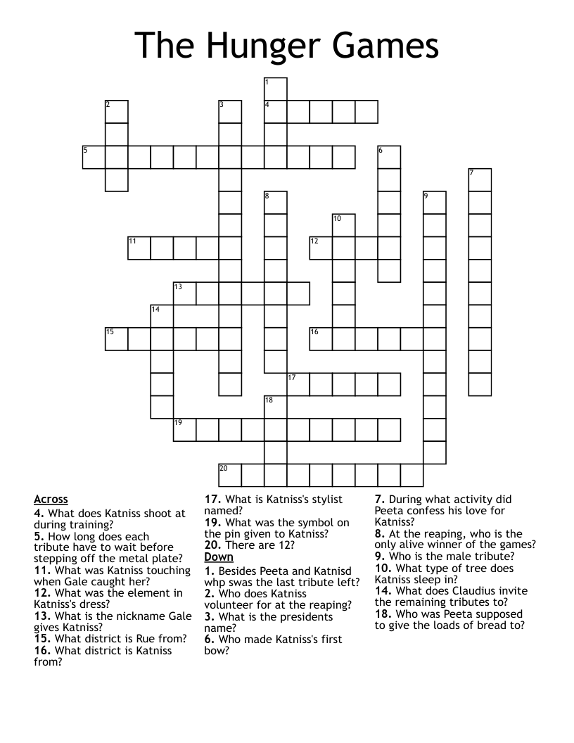 The Hunger Games Crossword