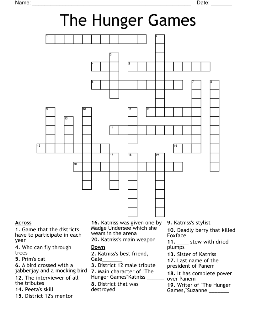 The Hunger Games Crossword