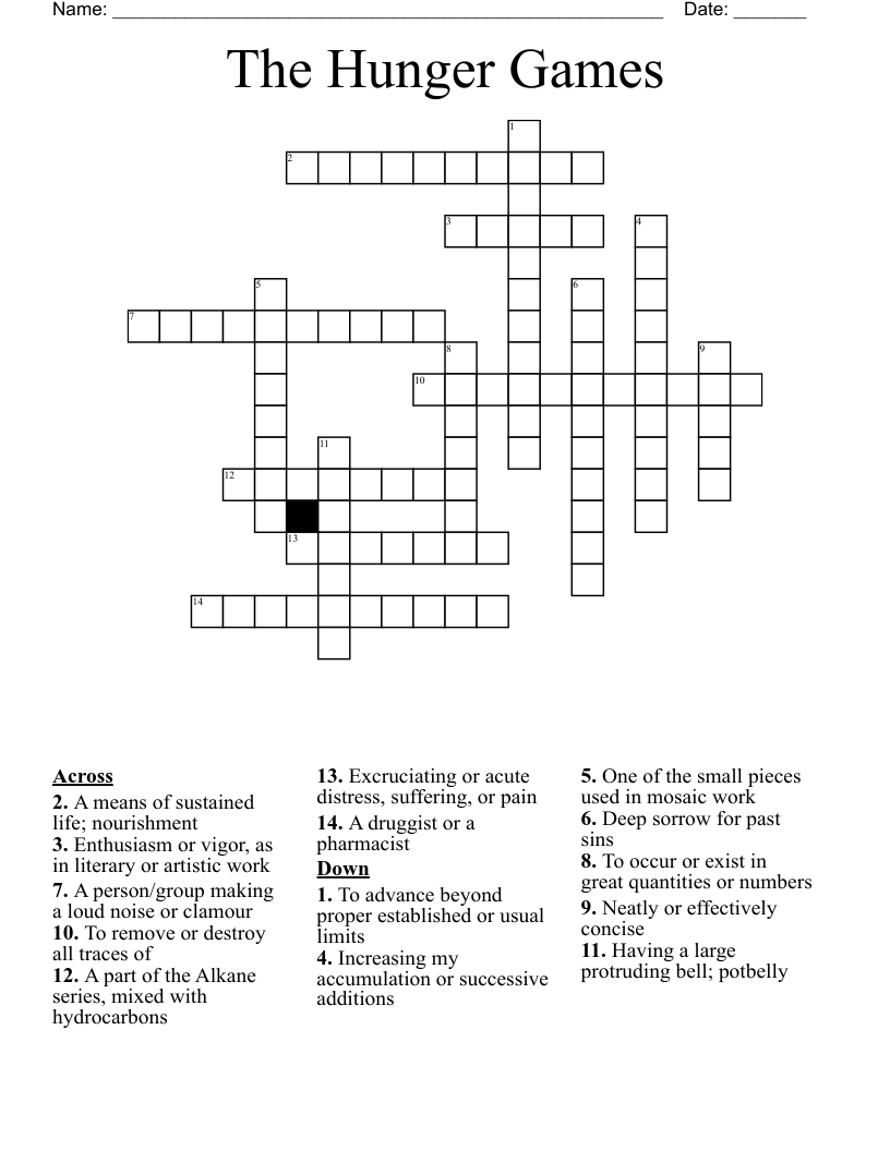 The Hunger Games Crossword