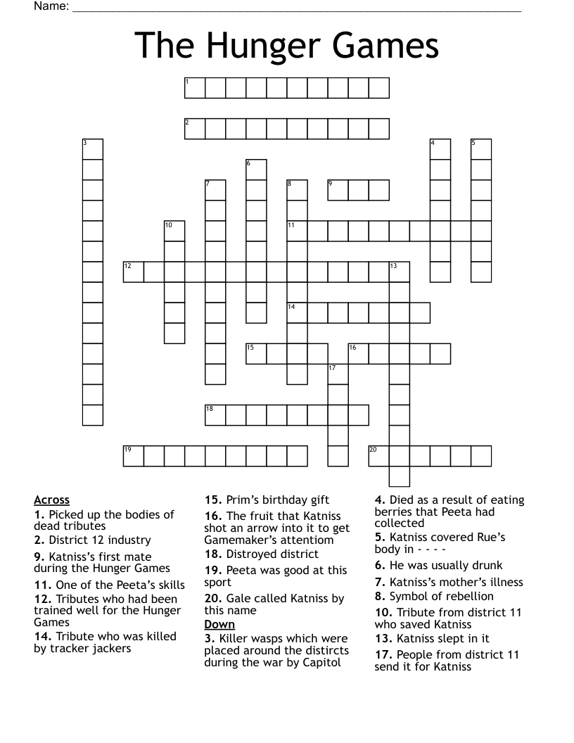 The Hunger Games Crossword