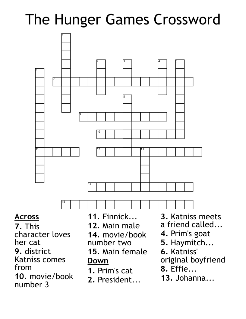 The Hunger Games Crossword