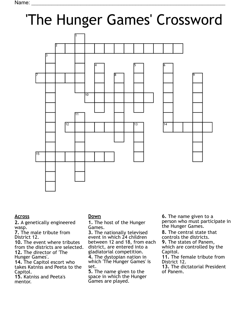 'The Hunger Games' Crossword