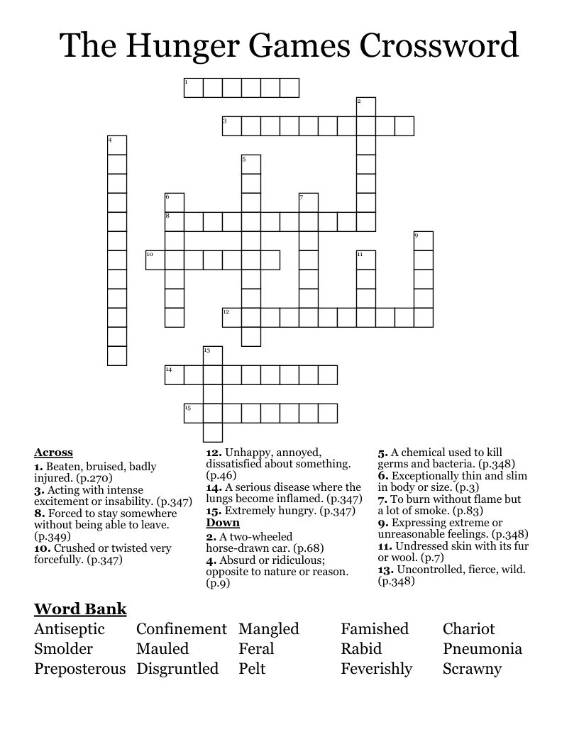 The Hunger Games Crossword