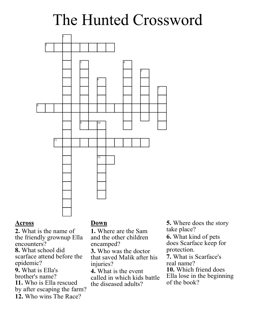 The Hunted Crossword
