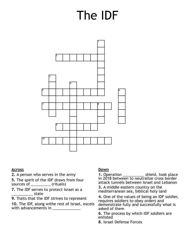 The IDF Crossword