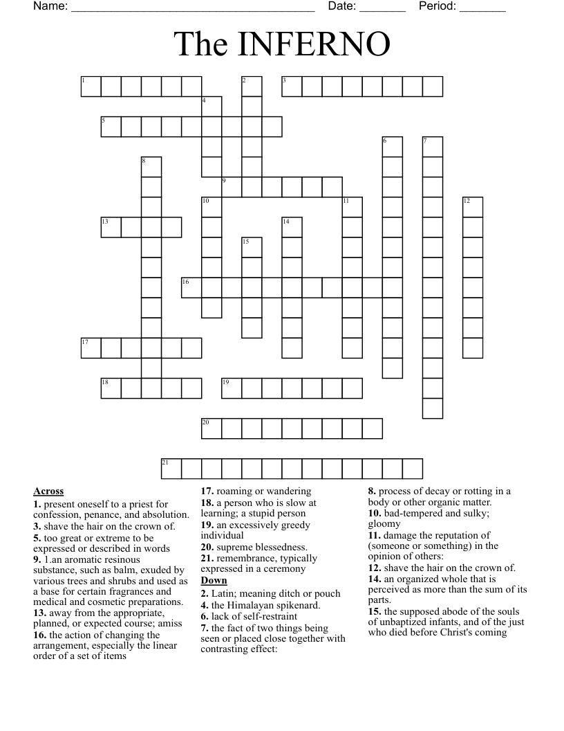 The INFERNO Crossword