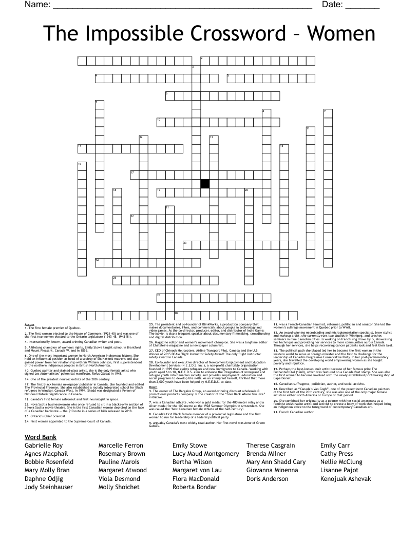 The Impossible Crossword – Women