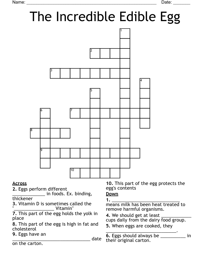The Incredible Edible Egg Crossword