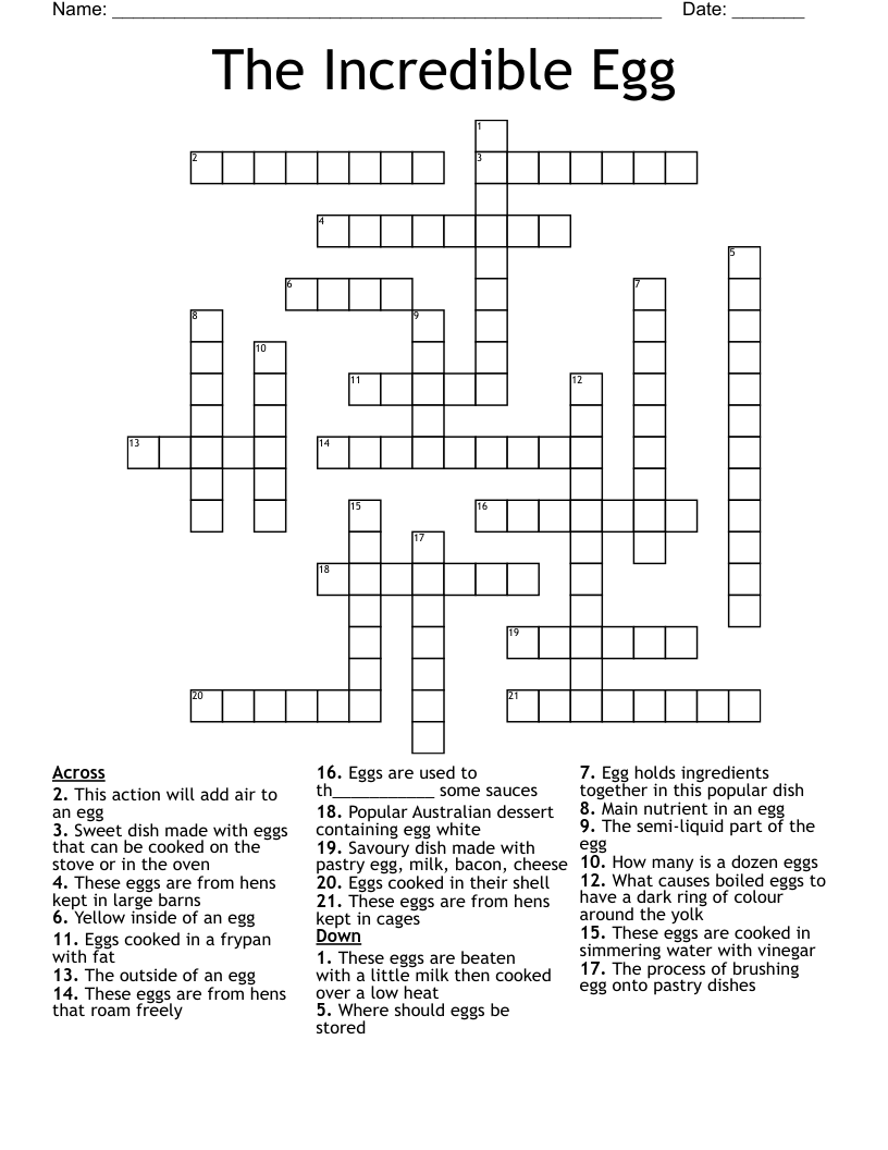 The Incredible Egg Crossword