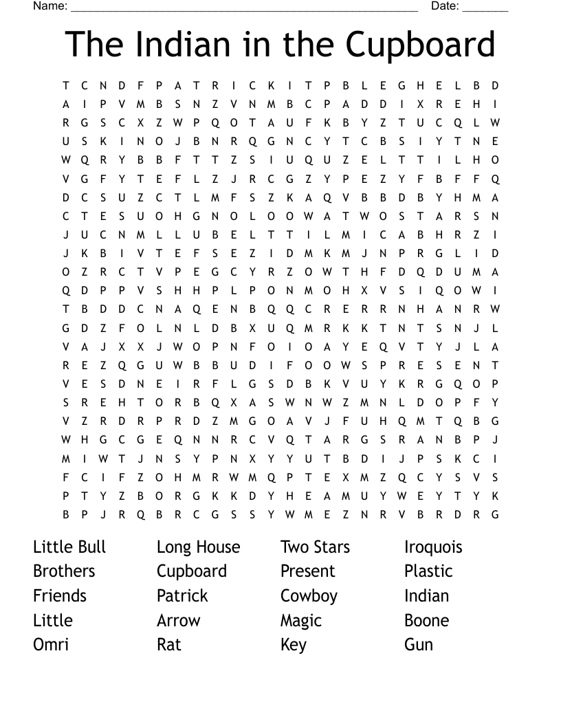 The Indian in the Cupboard  Word Search