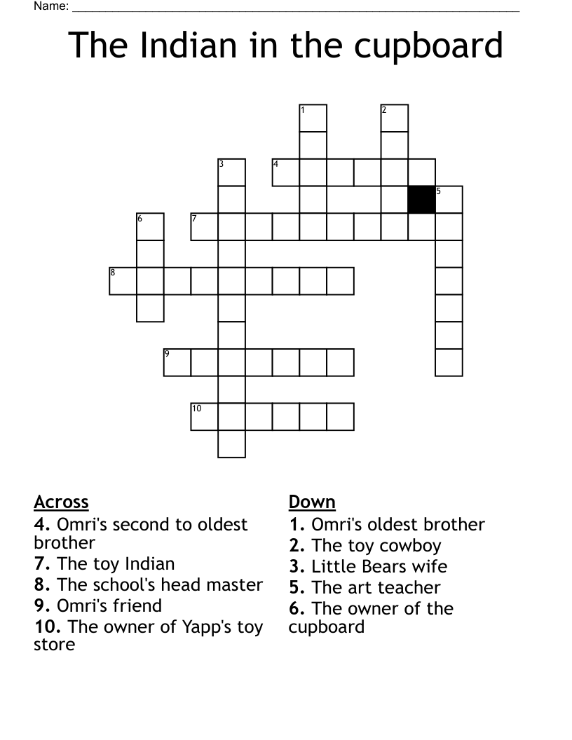 The Indian in the cupboard Crossword
