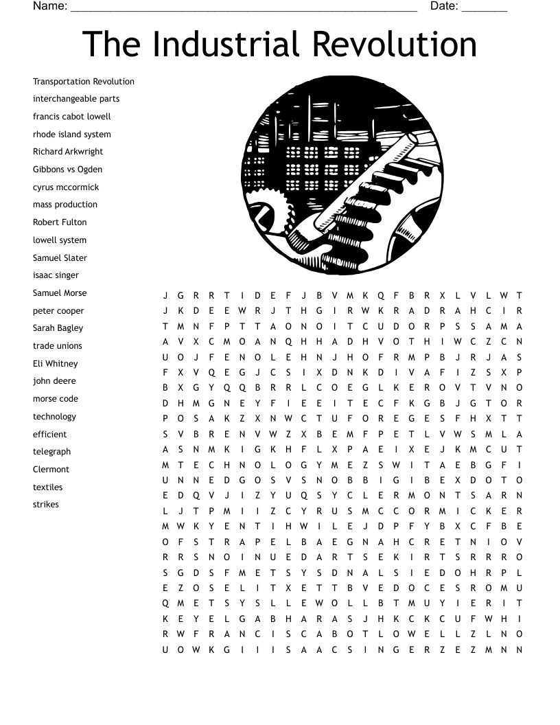 The Industrial Revolution Word Search
