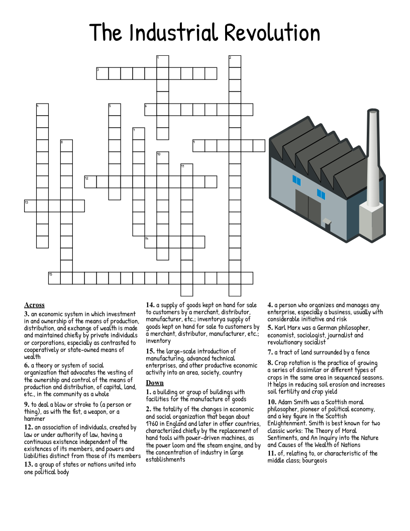 The Industrial Revolution Crossword