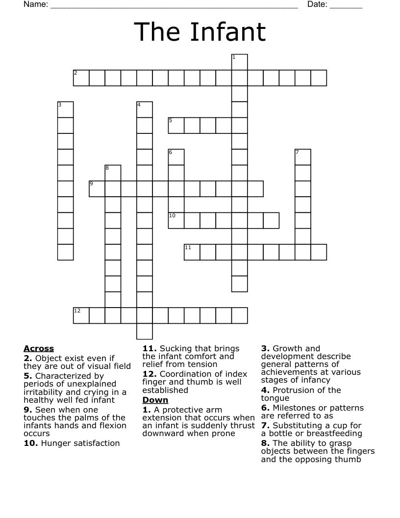 The Infant Crossword