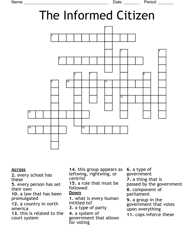 The Informed Citizen Crossword
