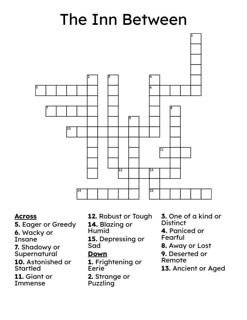 The Inn Between Crossword