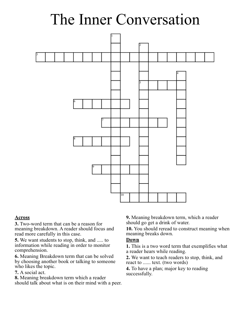 The Inner Conversation Crossword