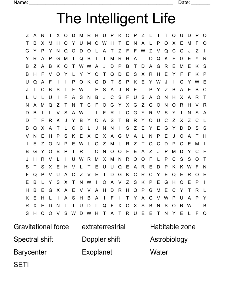 The Intelligent Life Word Search