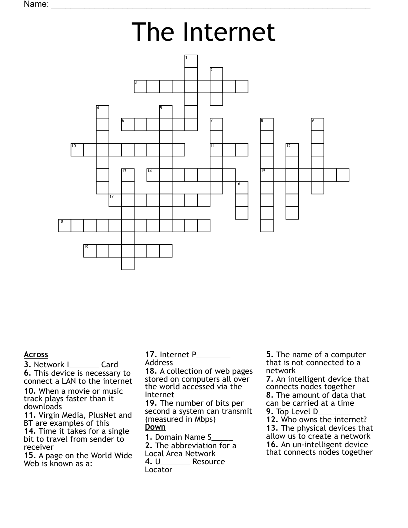 The Internet Crossword