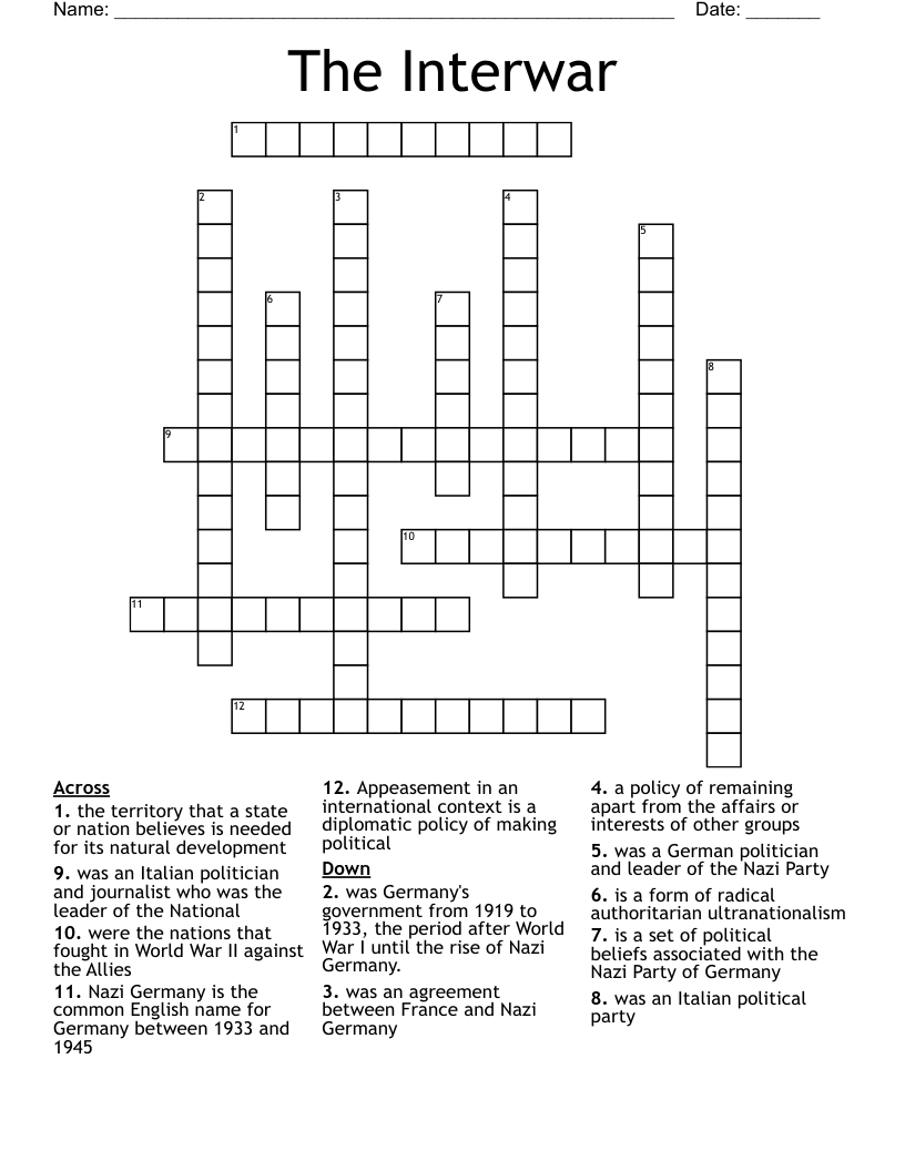The Interwar Crossword