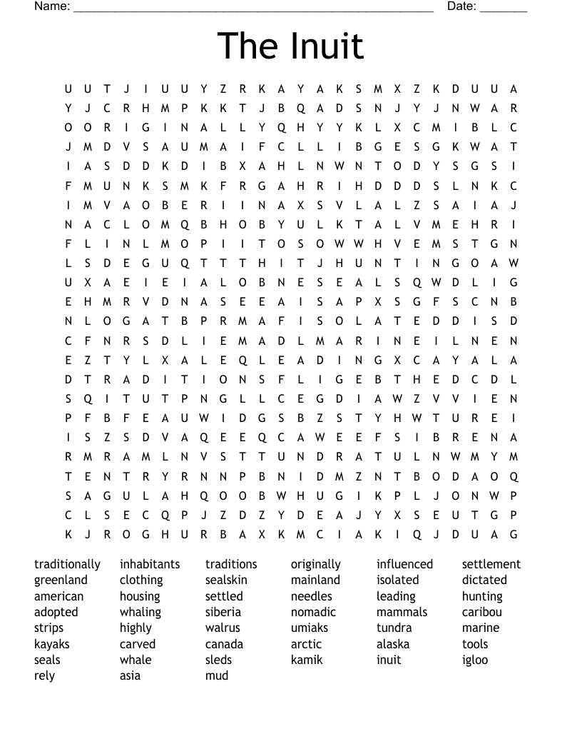 The Inuit Word Search