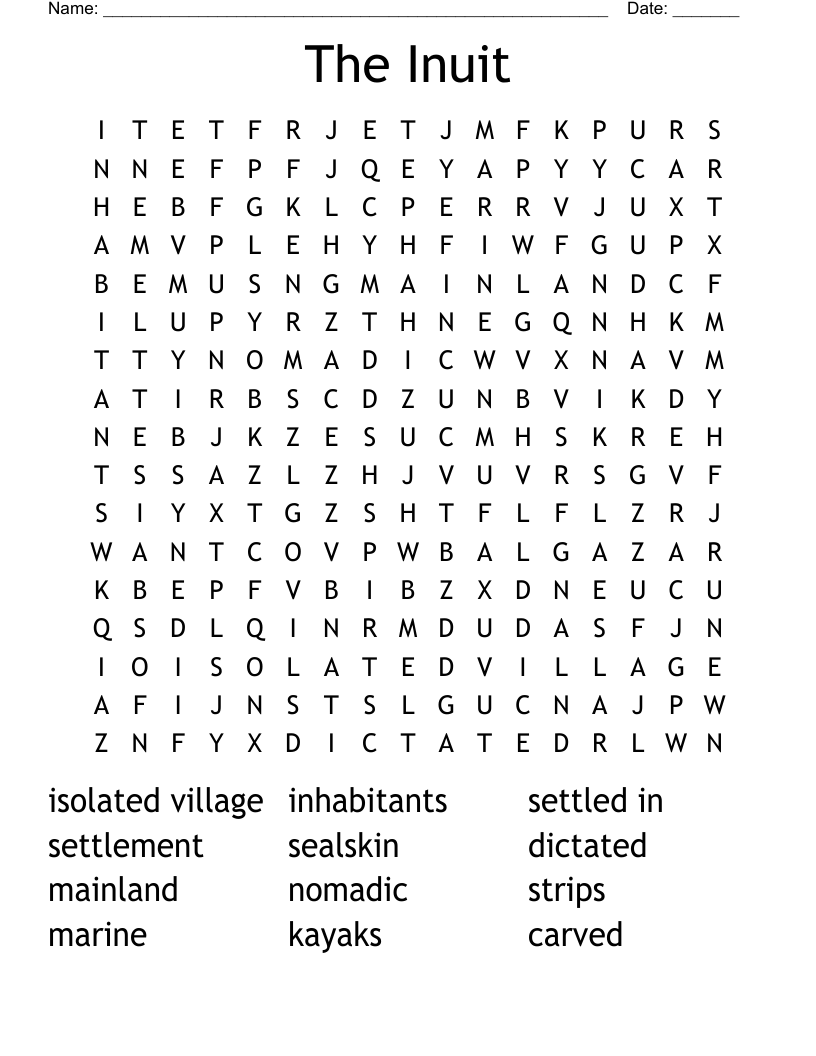 The Inuit Word Search