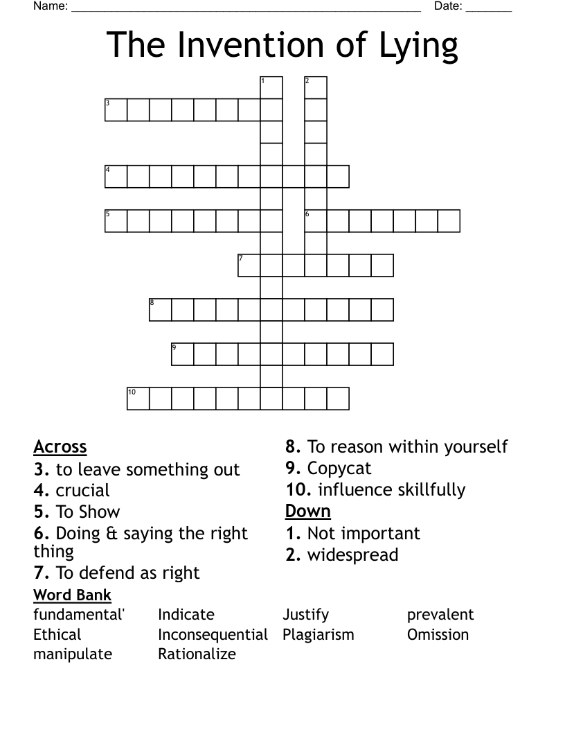 The Invention of Lying Crossword