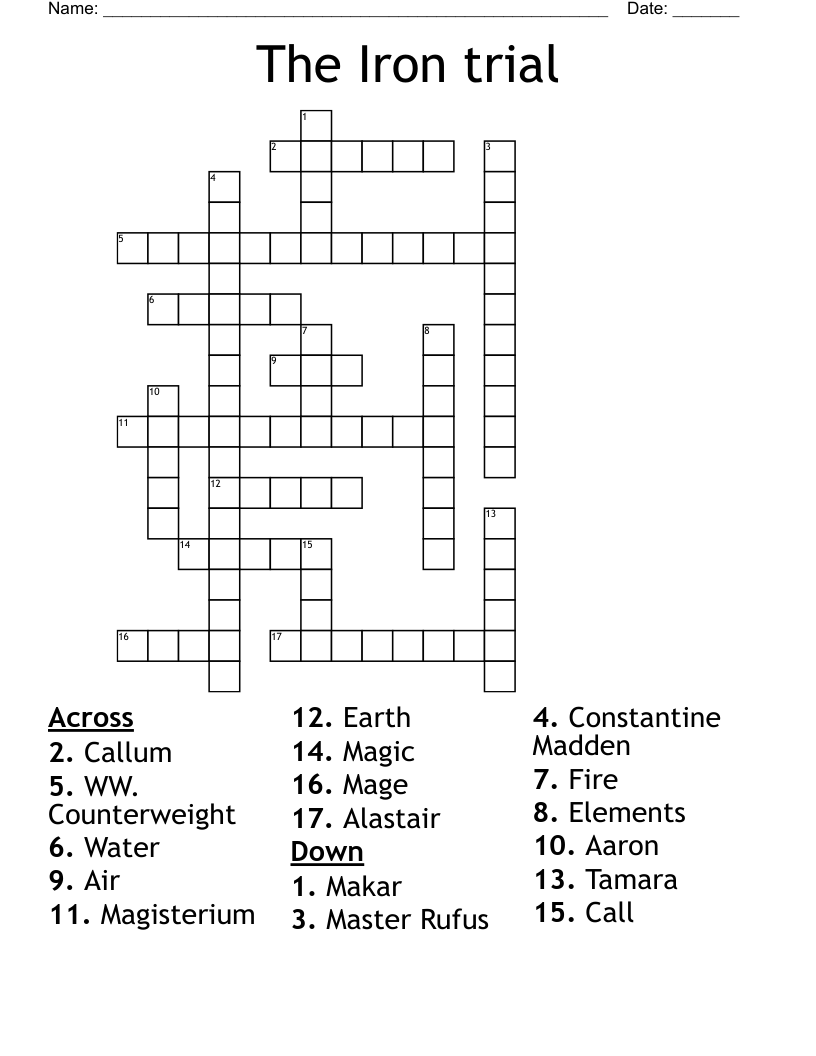 The Iron trial Crossword