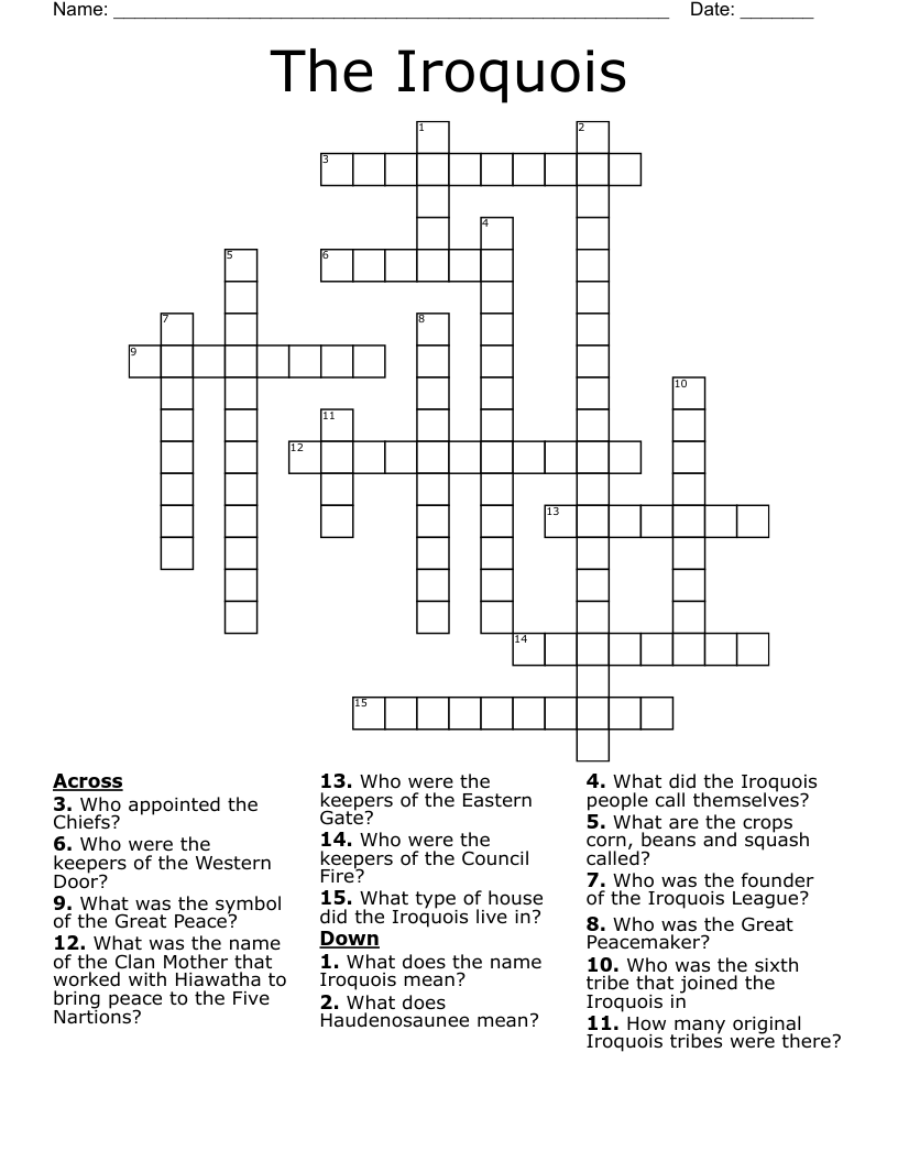 The Iroquois Crossword