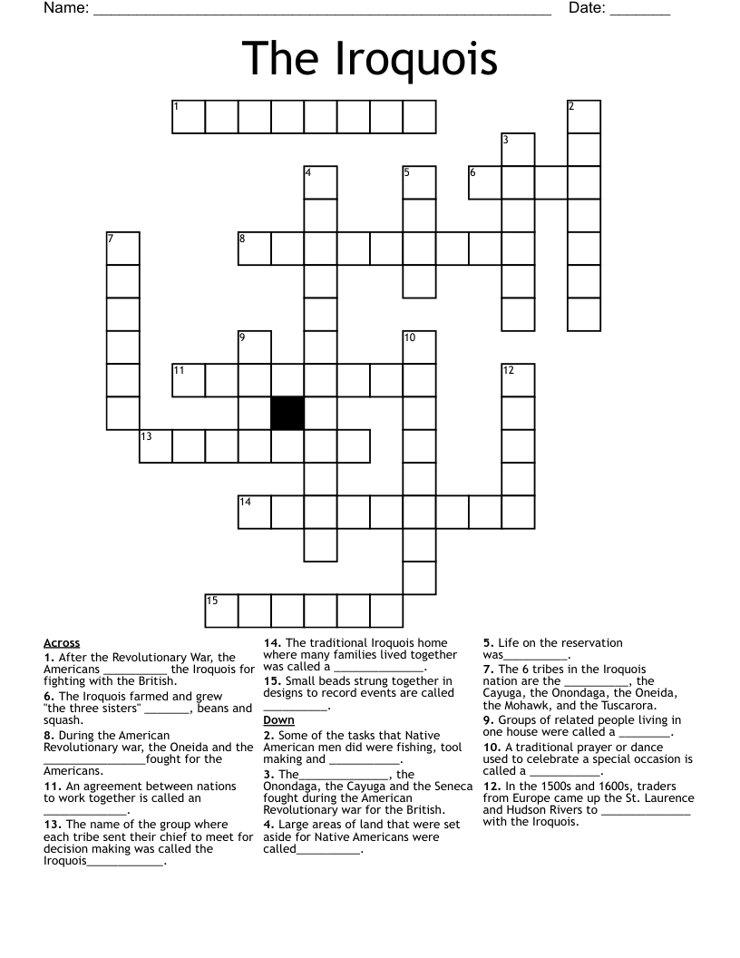The Iroquois Crossword