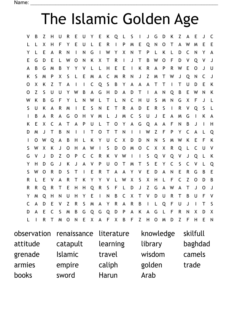 The Islamic Golden Age Word Search
