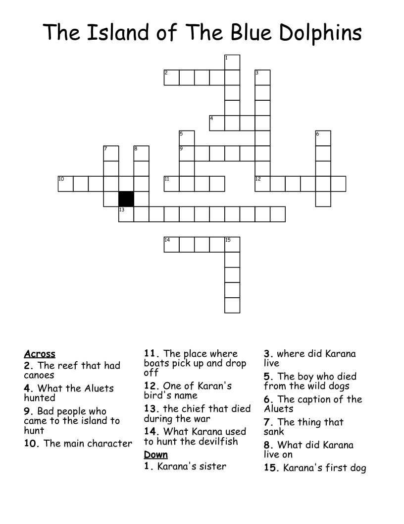 The Island of The Blue Dolphins Crossword