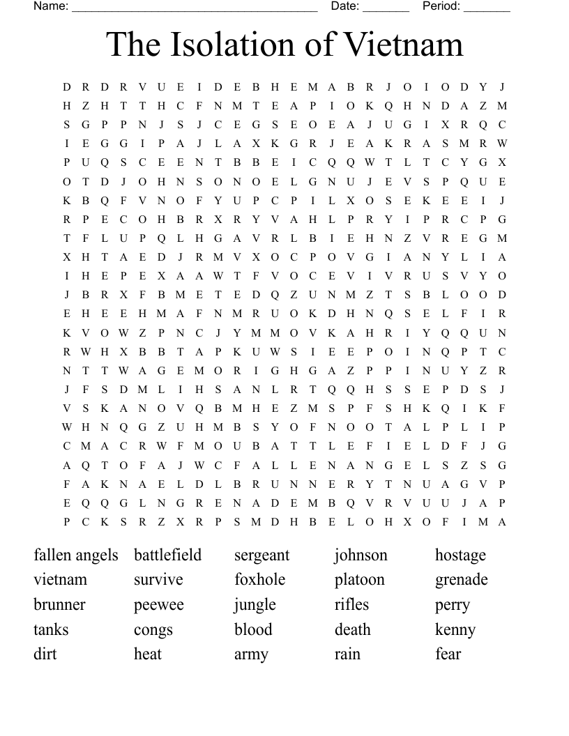 The Isolation of Vietnam  Word Search
