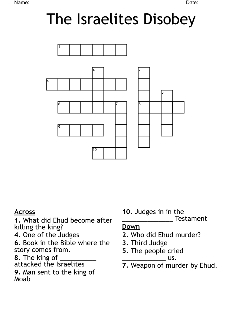 The Israelites Disobey Crossword