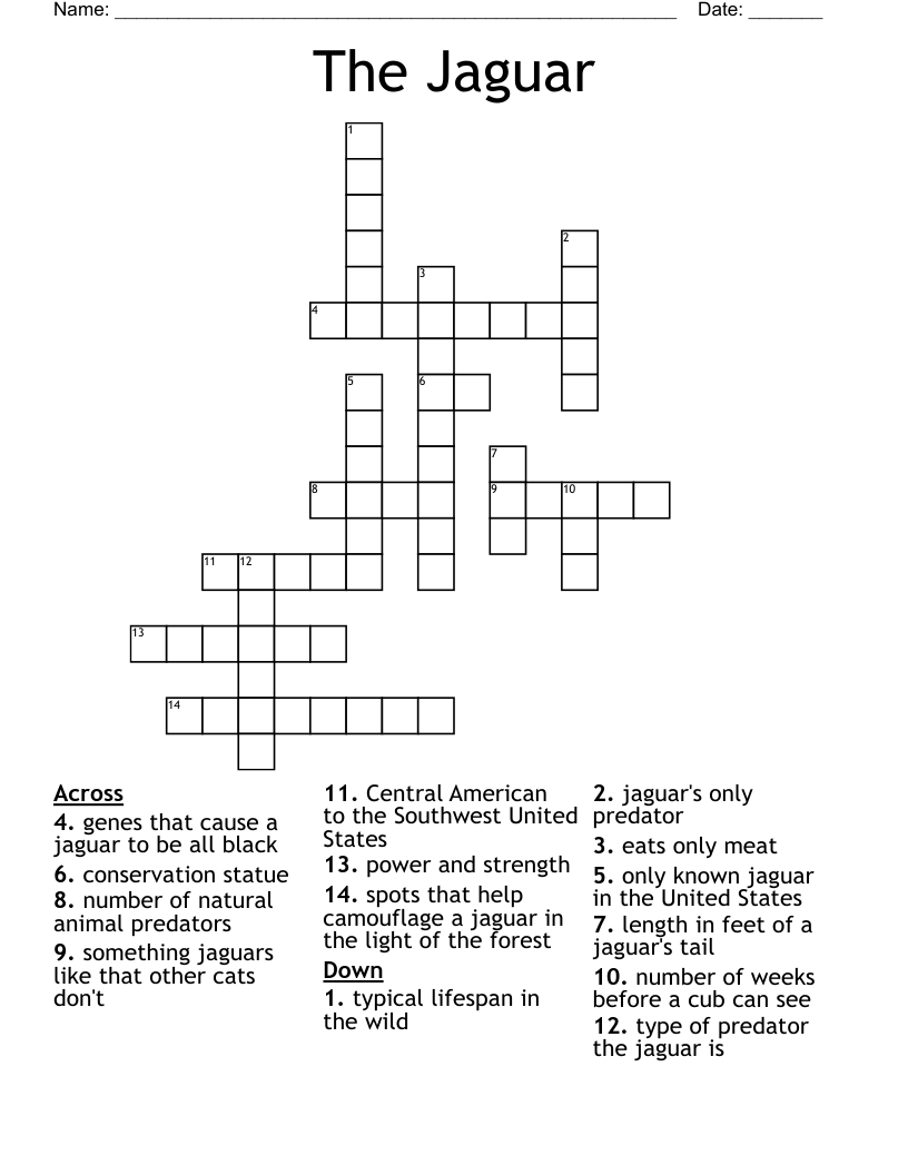 The Jaguar Crossword