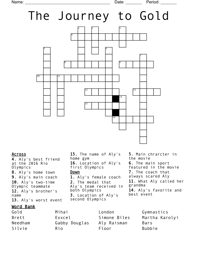The Journey to Gold Crossword